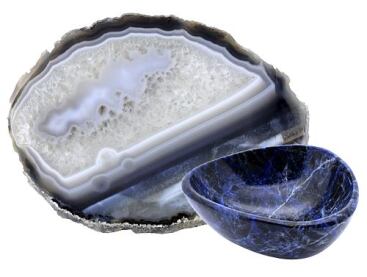 Plates en Agate et Coupelles d'Eau