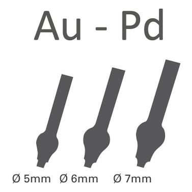 Guss Stifte Set Ø 5, 6, 7 mm Au - Pb