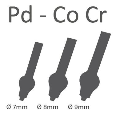 Wax Casting Sprues Set Ø 7, 8, 9 mm Pb-CoCr