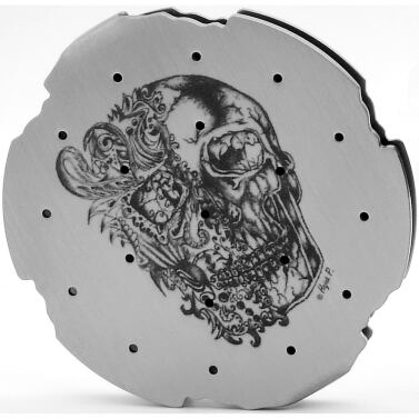 Stainless Steel FG Bur Holder Ø 77 mm Skull Laser Engraving