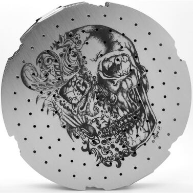 Stainless Steel Bur Holder Ø 177 mm Skull Laser Engraving